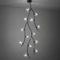 Lampadario Nature Sinuous in metallo nero