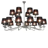 Lampadario Nova in Nichel Satinato e Tessuto Nero #2