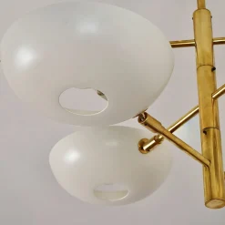 Lampadario Orbitale Doppio in ottone a sei braccia