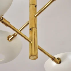 Lampadario Orbitale Doppio in ottone a sei braccia