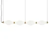 Lampadario orizzontale Dewy S4 in vetro bianco