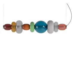 Lampadario Orizzontale Playground 9 in Vetro