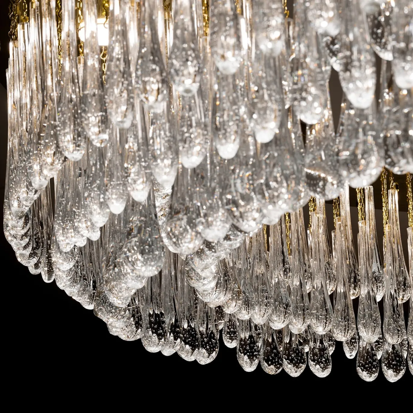 Lampadario ovale a goccia di Murano