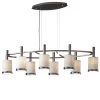 Lampadario ovale a 8 luci Gilda