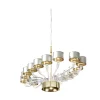 Lampadario ovale in ottone e vetro veneziano