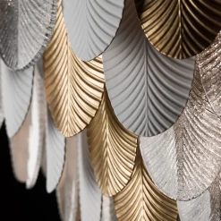 Lampadario ovale King Peacock oro/trasparente/bianco