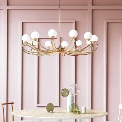 Lampadario Papillon 7207/12 in ottone di Matteo Zorzenoni