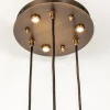 Lampadario Peacock in ottone a tre luci
