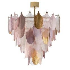 Lampadario Peacock Medium rosa e oro