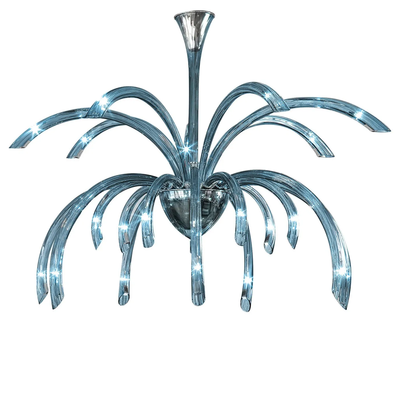 Lampadario Phoenix blu a 21 luci