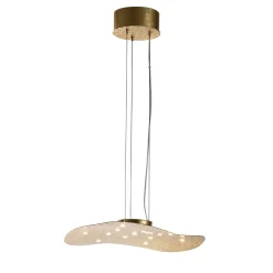 Lampadario piatto d'oro