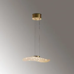 Lampadario piatto d'oro