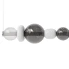 Lampadario Playground 9 orizzontale in vetro bianco e grigio