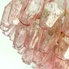 Lampadario Poliedri in vetro rosa