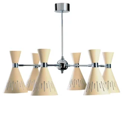 Lampadario Pop Avorio e Cromo