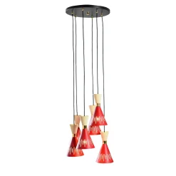 Lampadario Pop rosso e avorio