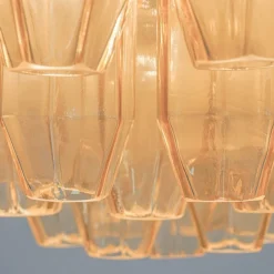 Lampadario Prismatico 91 Elementi in Vetro Compatto Ambra