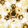 Lampadario Prismatico 91 Elementi in Vetro Compatto Ambra e Taupe