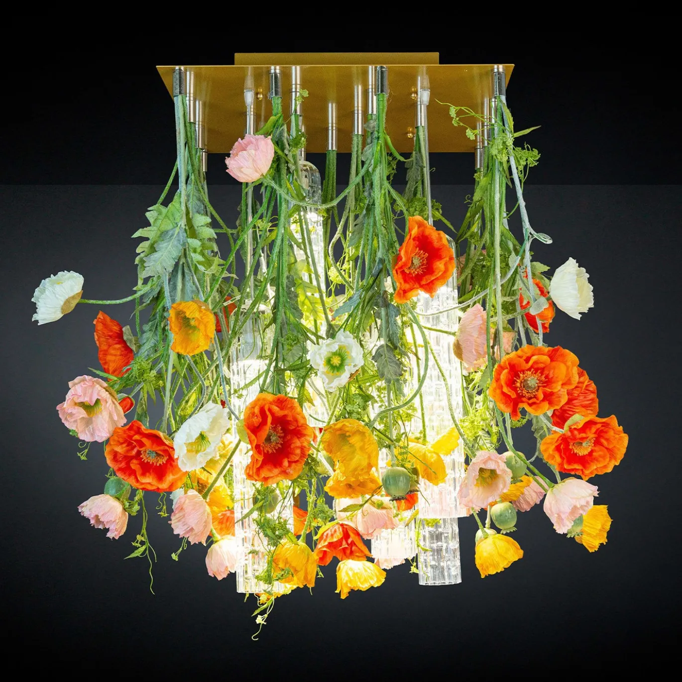 Lampadario quadrato Flower Power Poppy