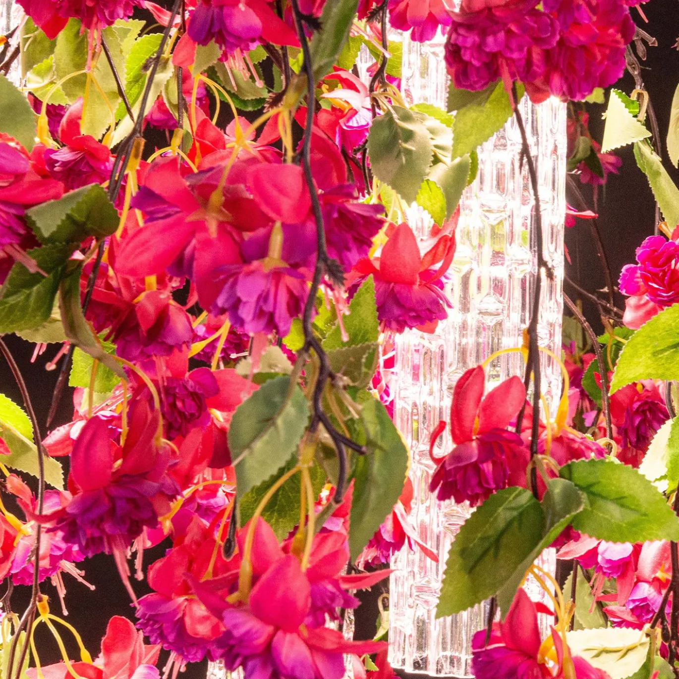 Lampadario quadrato Flower Power Pink Cascade