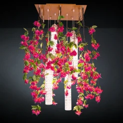Lampadario quadrato Flower Power Pink Cascade
