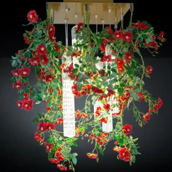 Lampadario quadrato Flower Power Wild Red Roses