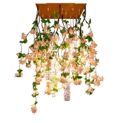 Lampadario quadrato grande Flower Power White Cascade
