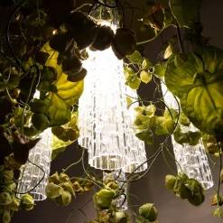 Lampadario quadrato grande Flower Power Physalis & Anthurium