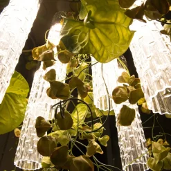 Lampadario quadrato grande Flower Power Physalis & Anthurium