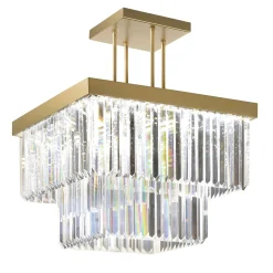 Lampadario quadrato in cristallo puro