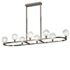 Lampadario rettangolare a 8 luci Crystal Ball