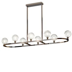 Lampadario rettangolare a 8 luci Crystal Ball