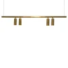Lampadario Riga 14|00 Lineare a 4 Luci in Ottone con Finitura Dorata