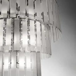 Lampadario Roma in vetro bianco satinato