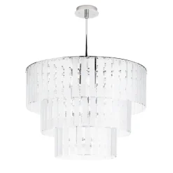 Lampadario Roma in vetro bianco satinato
