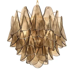 Lampadario Rondini in vetro di Murano fumé