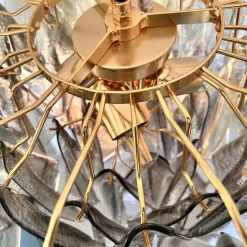 Lampadario Rondini in vetro di Murano fumé