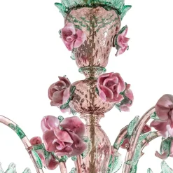 Lampadario Roseto in Vetro Rosa #2