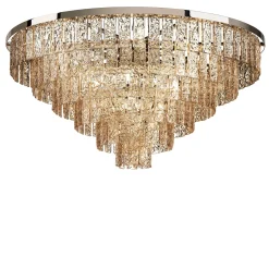 Lampadario rotondo ambra a 16 luci