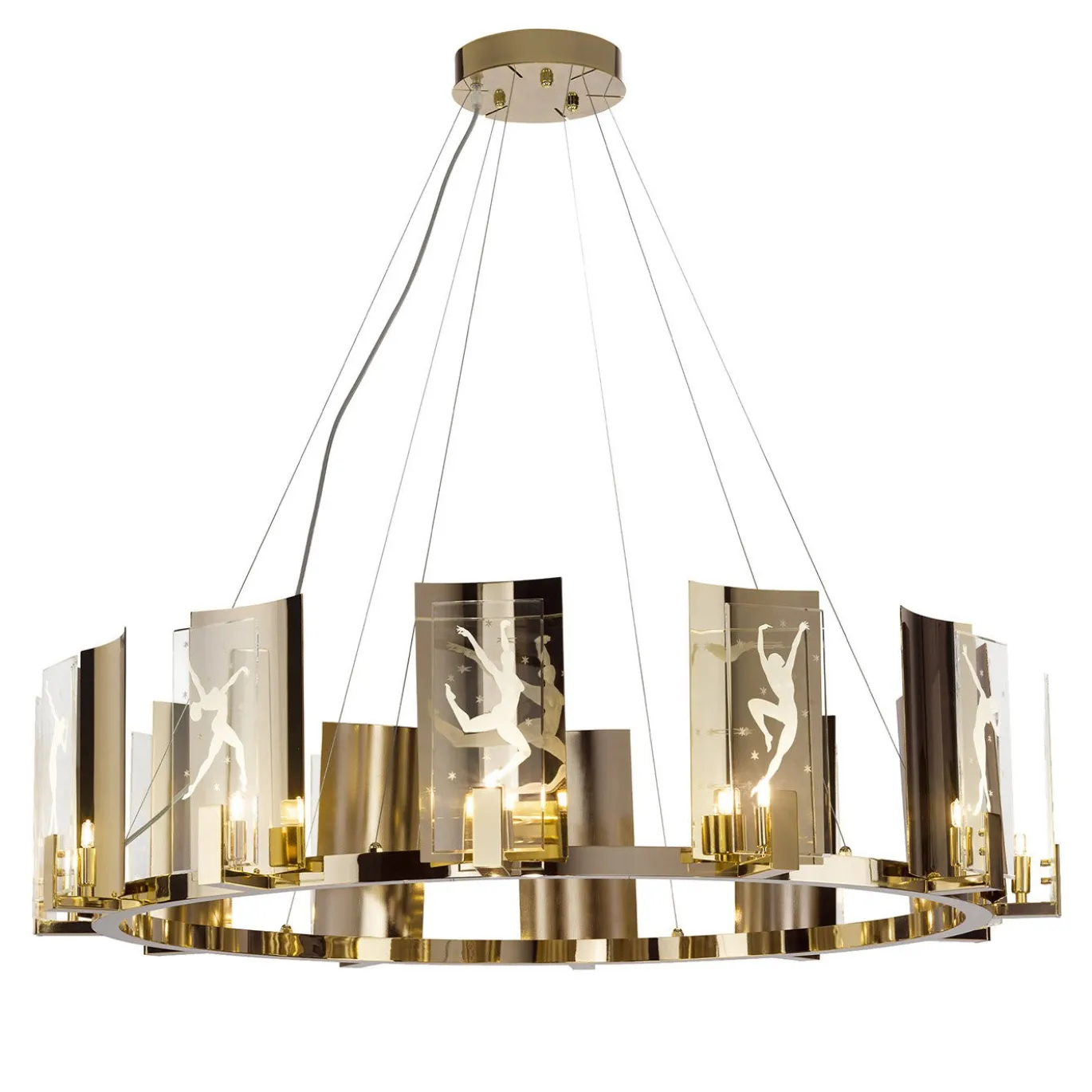 Lampadario rotondo grande e danzante