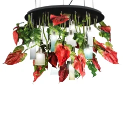 Lampadario rotondo grande Flower Power Red Anthurium
