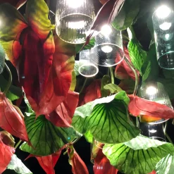 Lampadario rotondo grande Flower Power Red Anthurium
