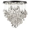 Lampadario Rotondo in Cristallo di Ghiaccio Trasparente