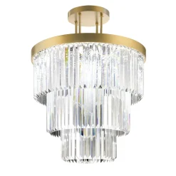 Lampadario rotondo in cristallo puro