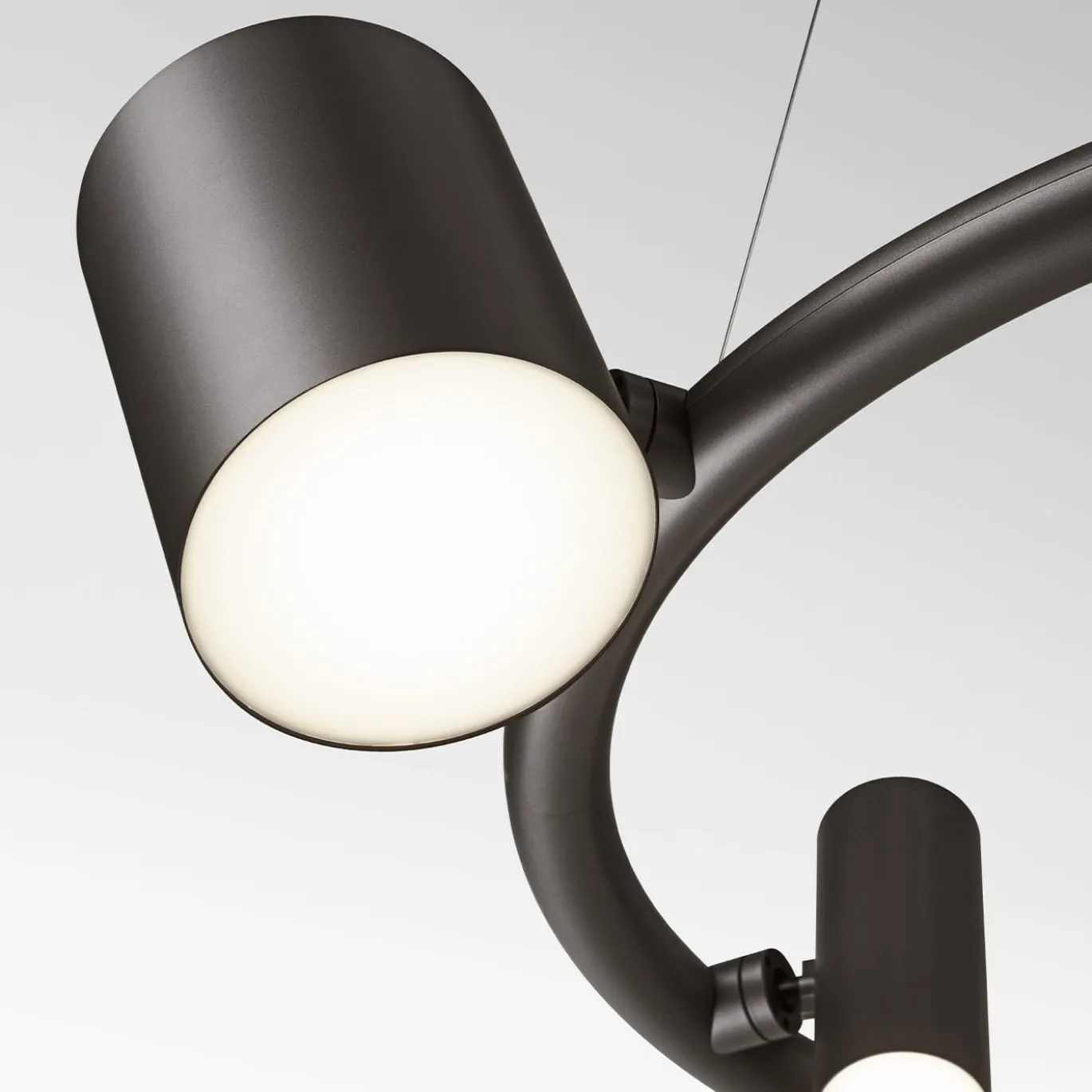 Lampadario rotondo in metallo nero CanCan