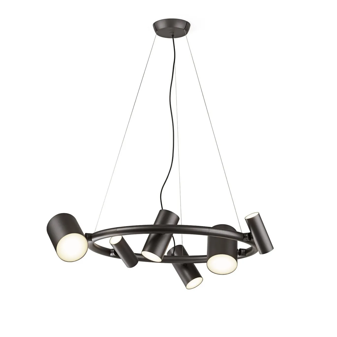 Lampadario rotondo in metallo nero CanCan