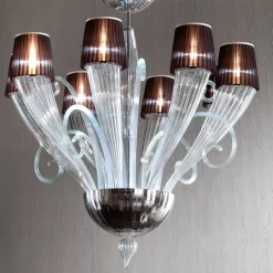 Lampadario rotondo in vetro di Murano