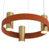 Lampadario Rotondo Nastro Rosso e Oro