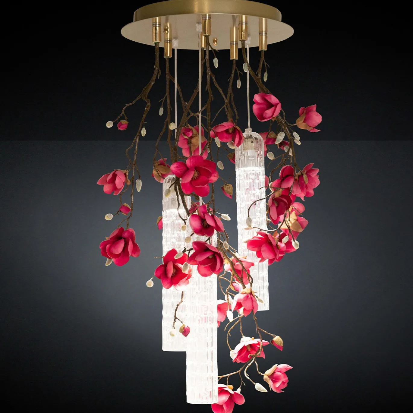 Lampadario rotondo piccolo Flower Power Magnolia