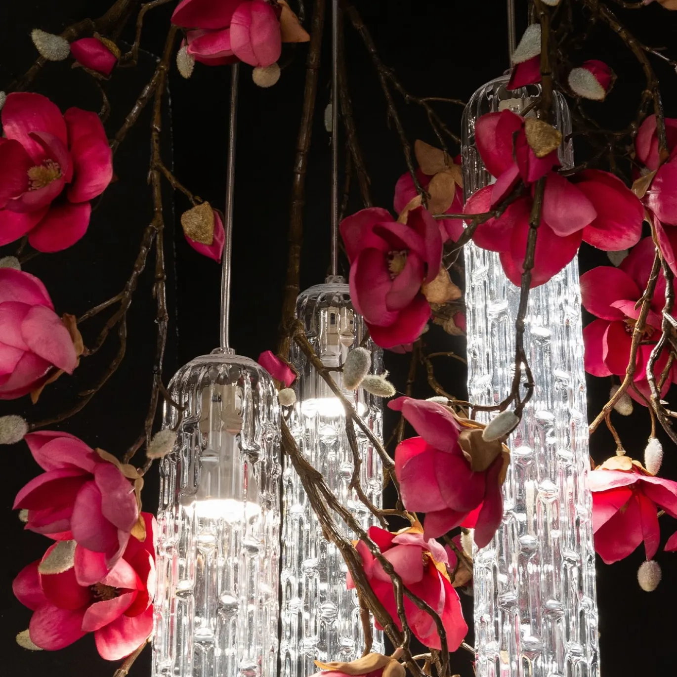 Lampadario rotondo piccolo Flower Power Magnolia